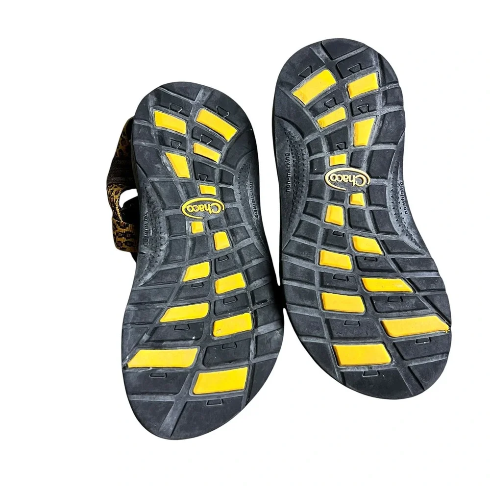 Chaco Kids Z1 EcoTread Leopard Print Sandals Brown Yellow J180200 Size 3